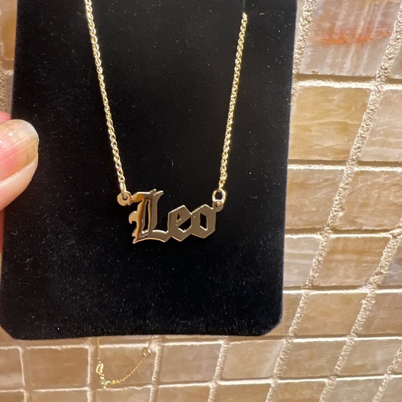 New 14K Gold Leo Name Necklace with 16” inches chain